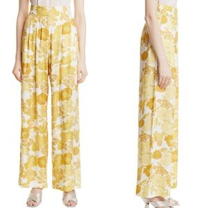Ted Baker London Ideline Pleated Floral Wide Leg Trousers